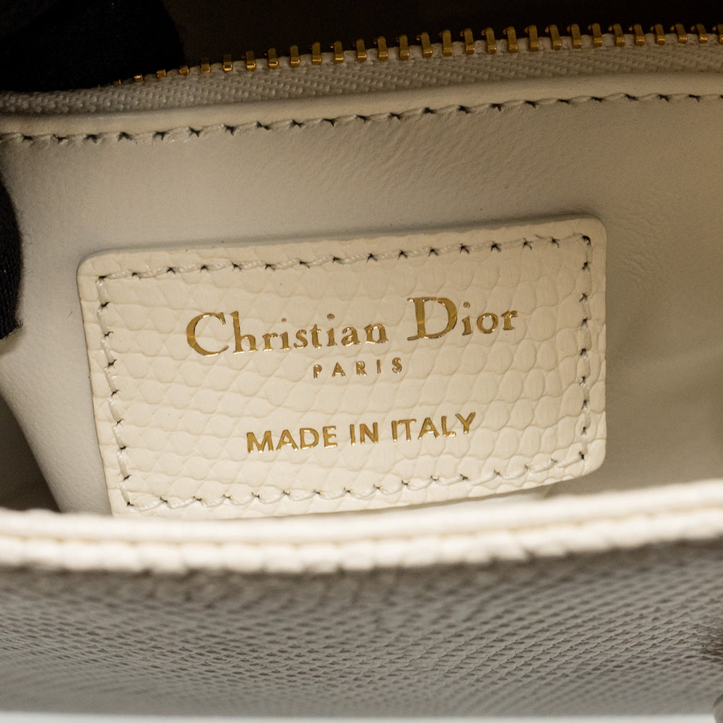 DIOR MINI LADY DIOR LIZARD WHITE LGHW