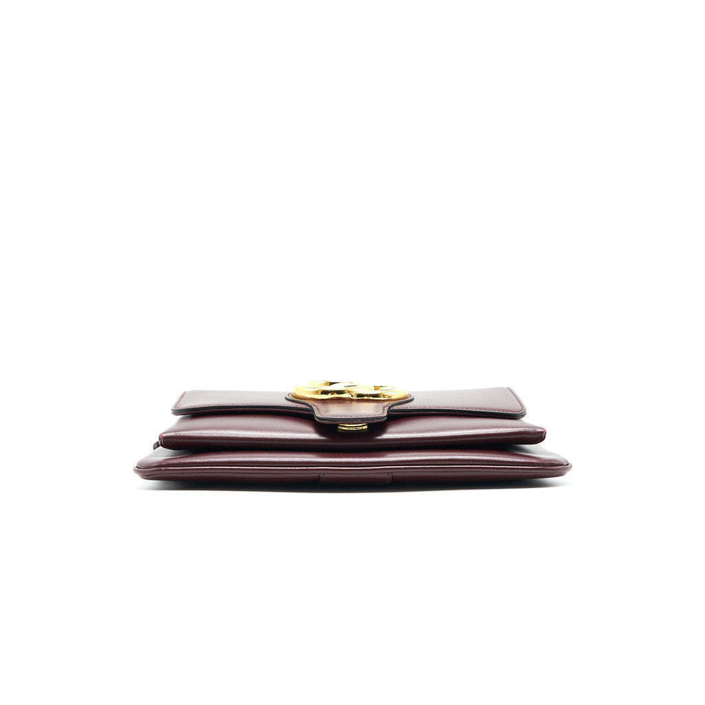 GUCCI ARLI SMALL SHOULDER BAG BURGUNDY WITH GHW