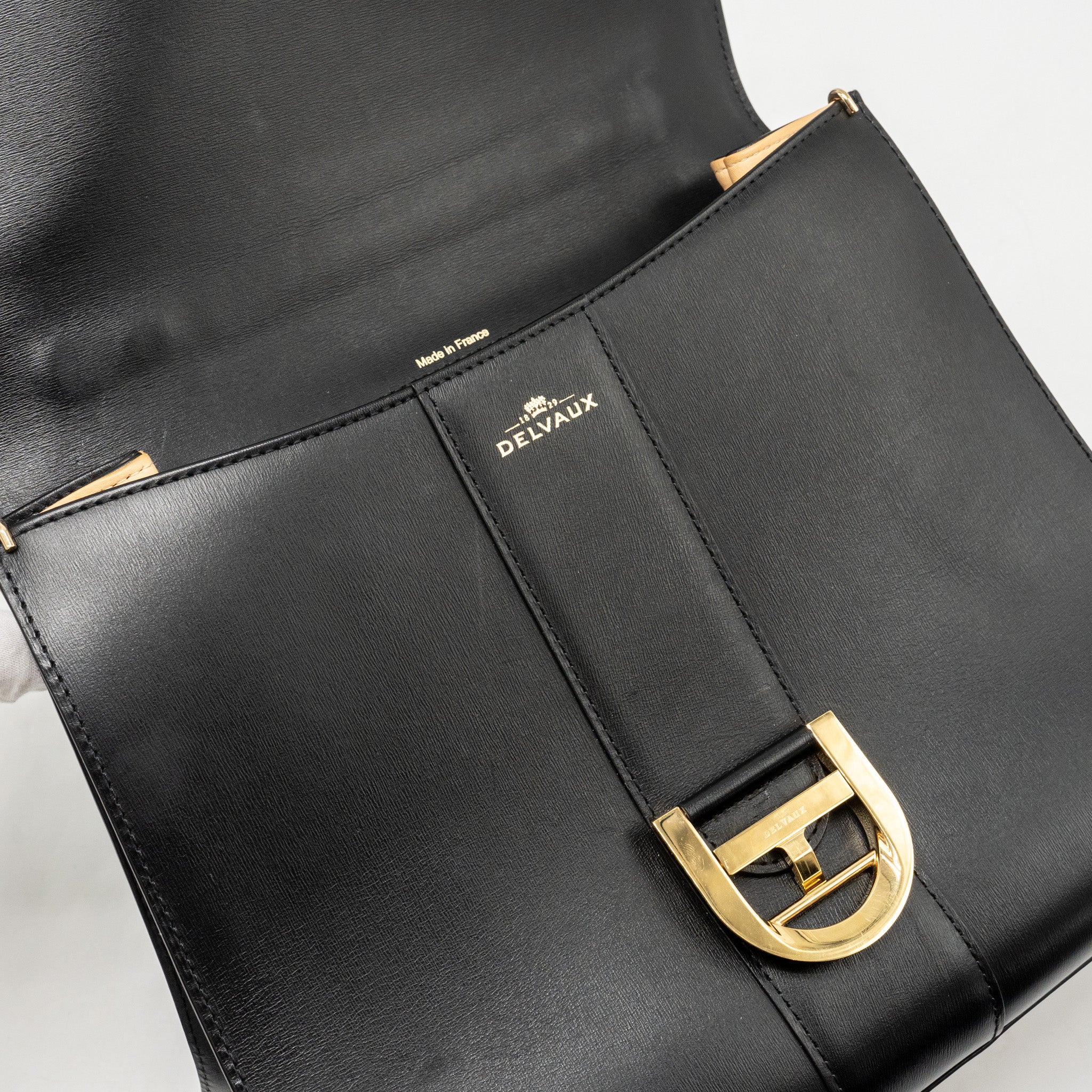 DELVAUX BRILLIANT MM CALFSKIN BLACK GHW