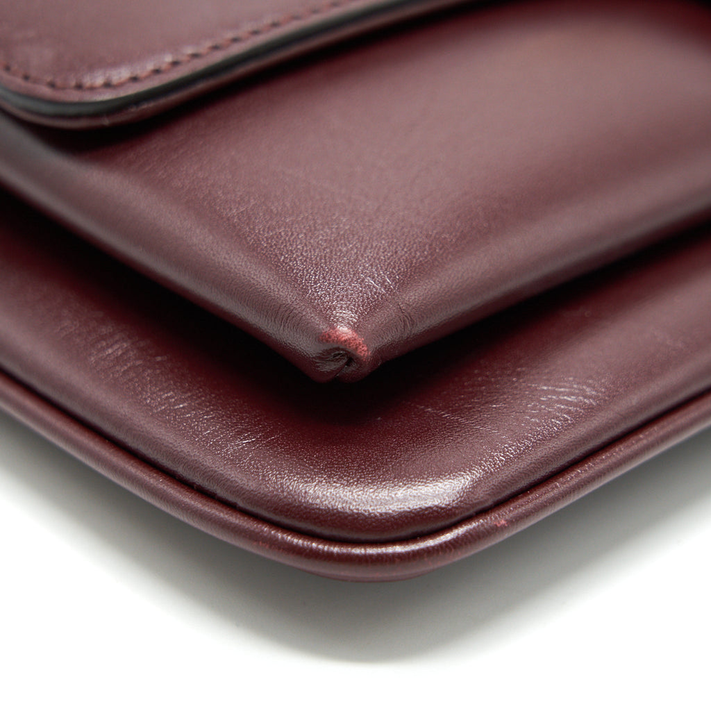 GUCCI ARLI SMALL SHOULDER BAG BURGUNDY WITH GHW