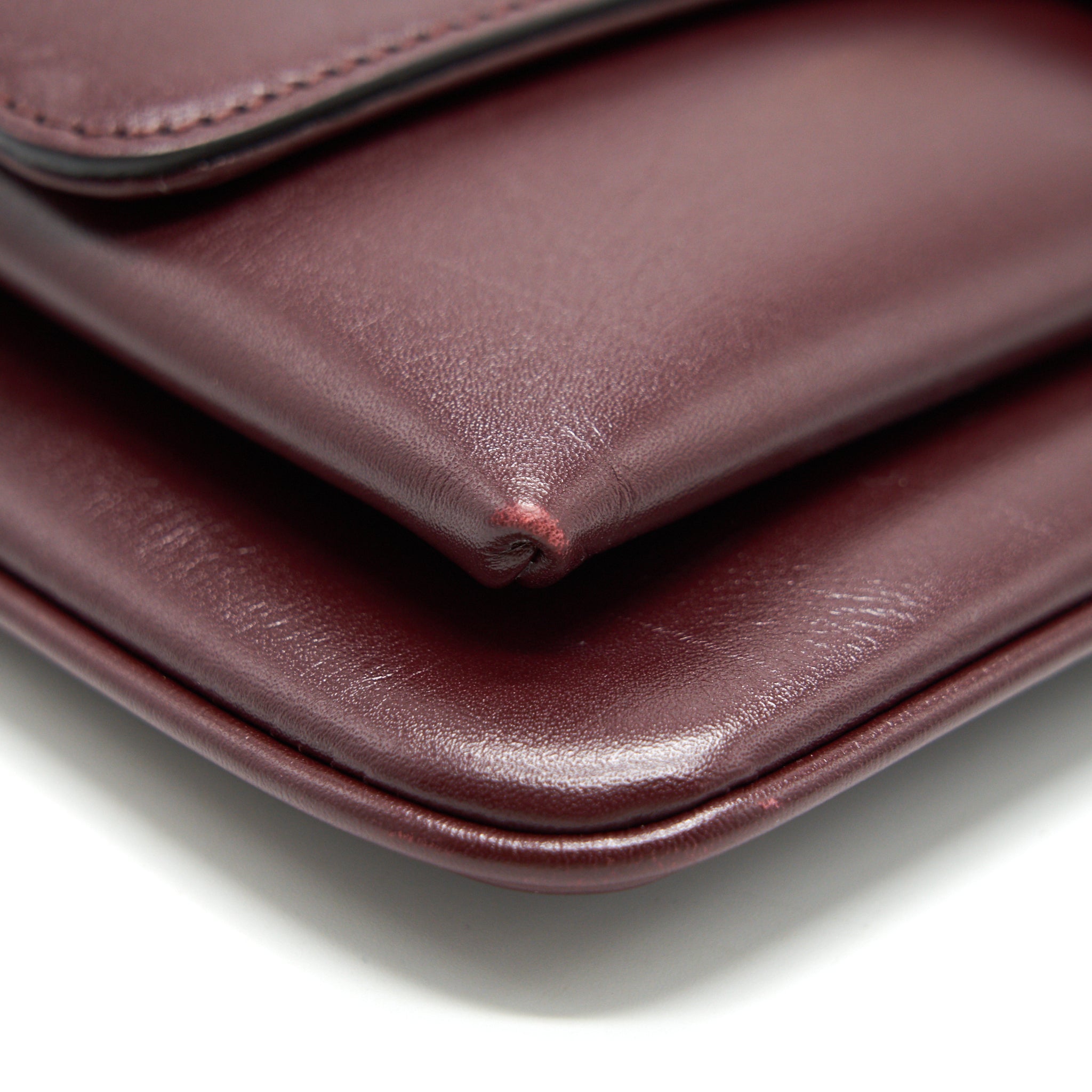 GUCCI ARLI SMALL SHOULDER BAG BURGUNDY WITH GHW