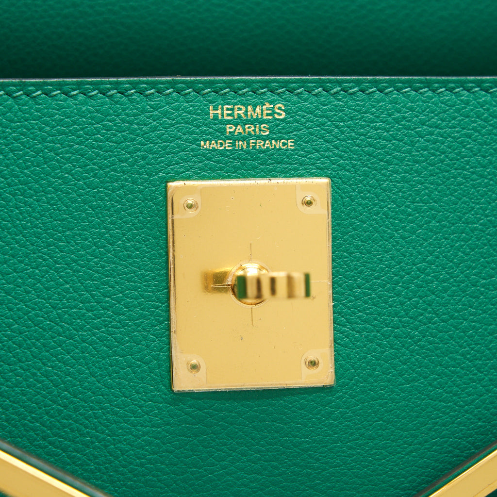 HERMES KELLY 28 EVERCOLOR U4 VERT VERTIGO GHW
