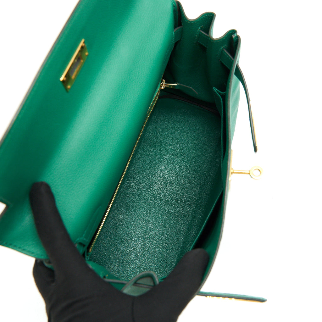 HERMES KELLY 28 EVERCOLOR U4 VERT VERTIGO GHW