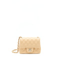 CHANEL 22C MINI SQUARE FLAP BAG LAMBSKIN BEIGE LGHW(MICROCHIP)