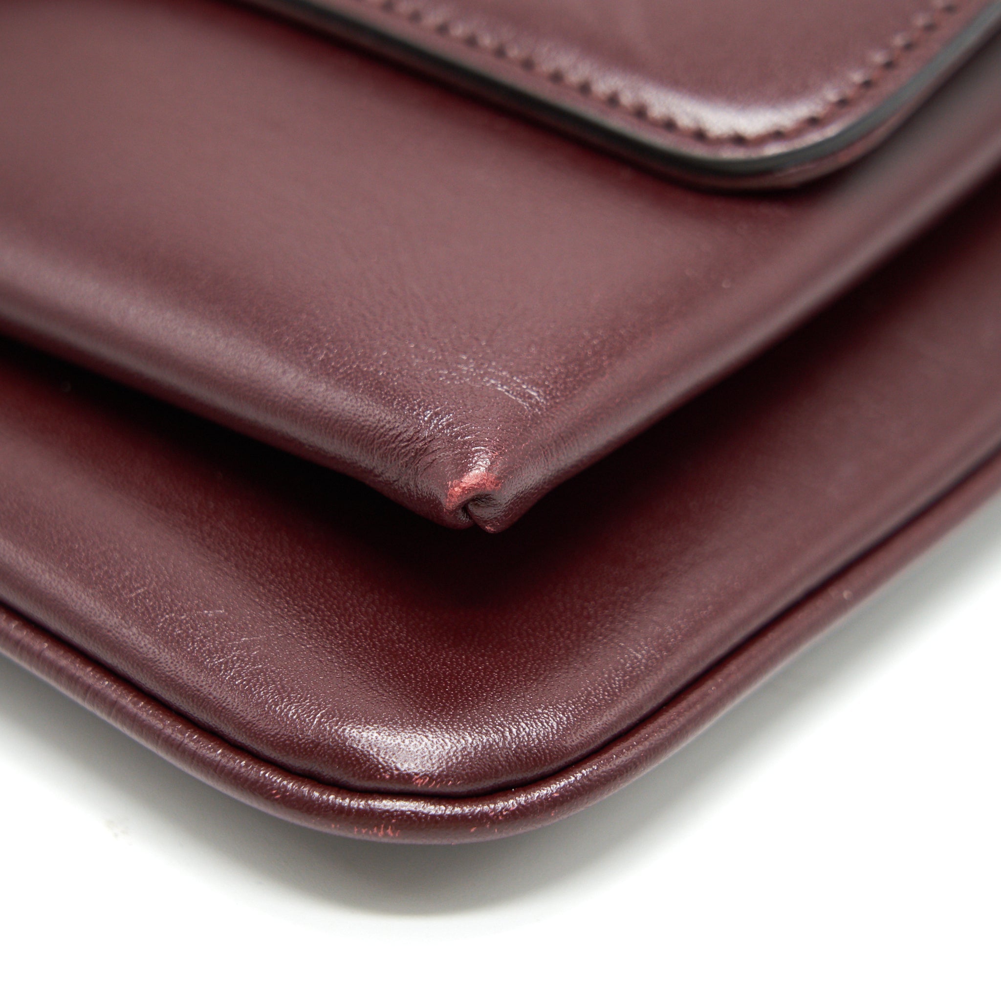 GUCCI ARLI SMALL SHOULDER BAG BURGUNDY WITH GHW