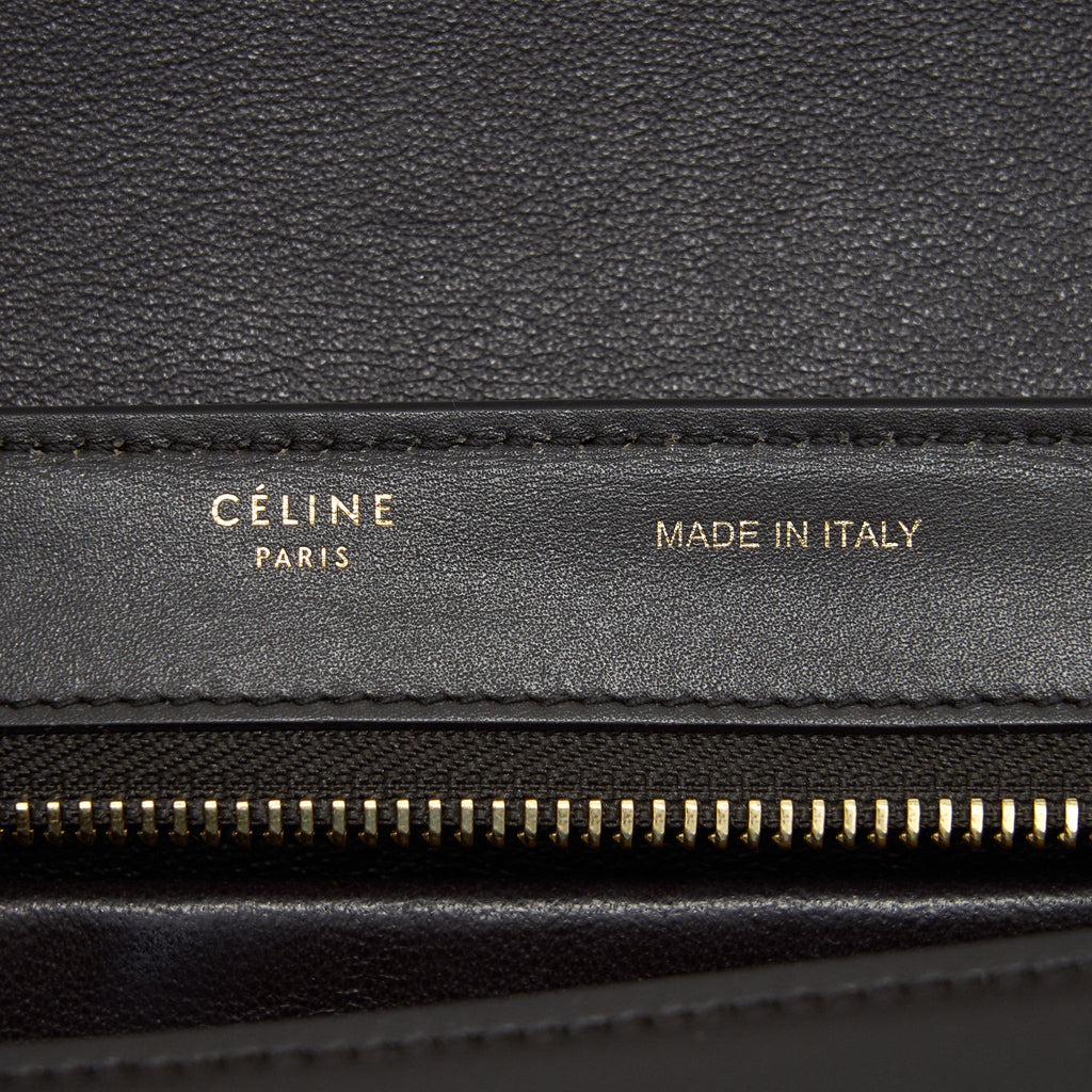 CELINE SMALL TRAPEZE BAG MULTI COLOR BEIGE/ BURGUNDY/ GREEN