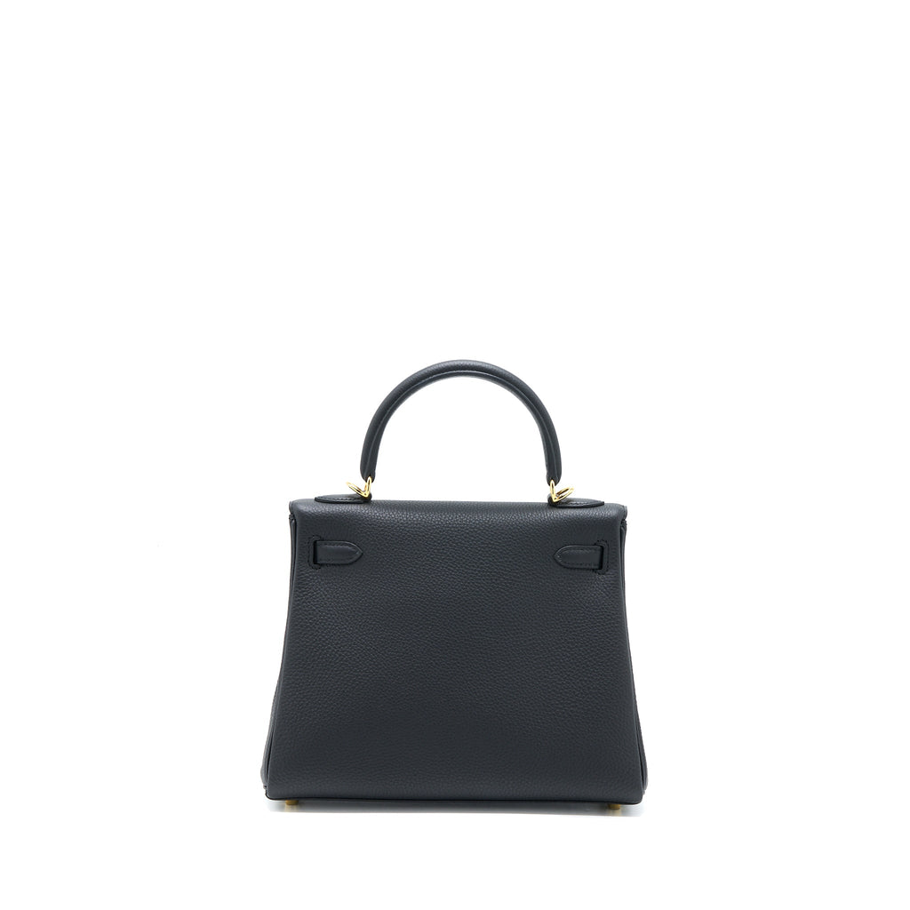HERMES KELLY 25 TOGO BLACK GHW