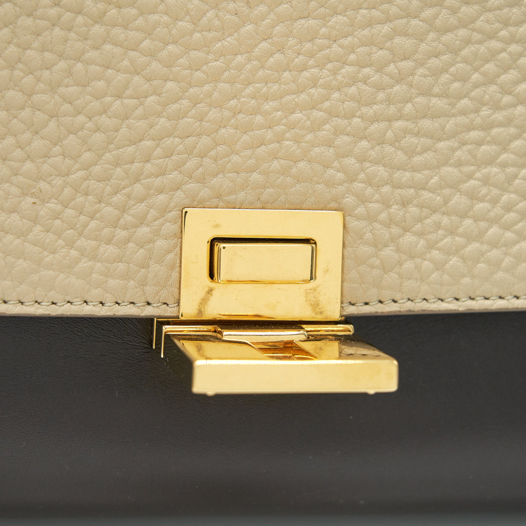 CELINE SMALL TRAPEZE BAG MULTI COLOR BEIGE/ BURGUNDY/ GREEN