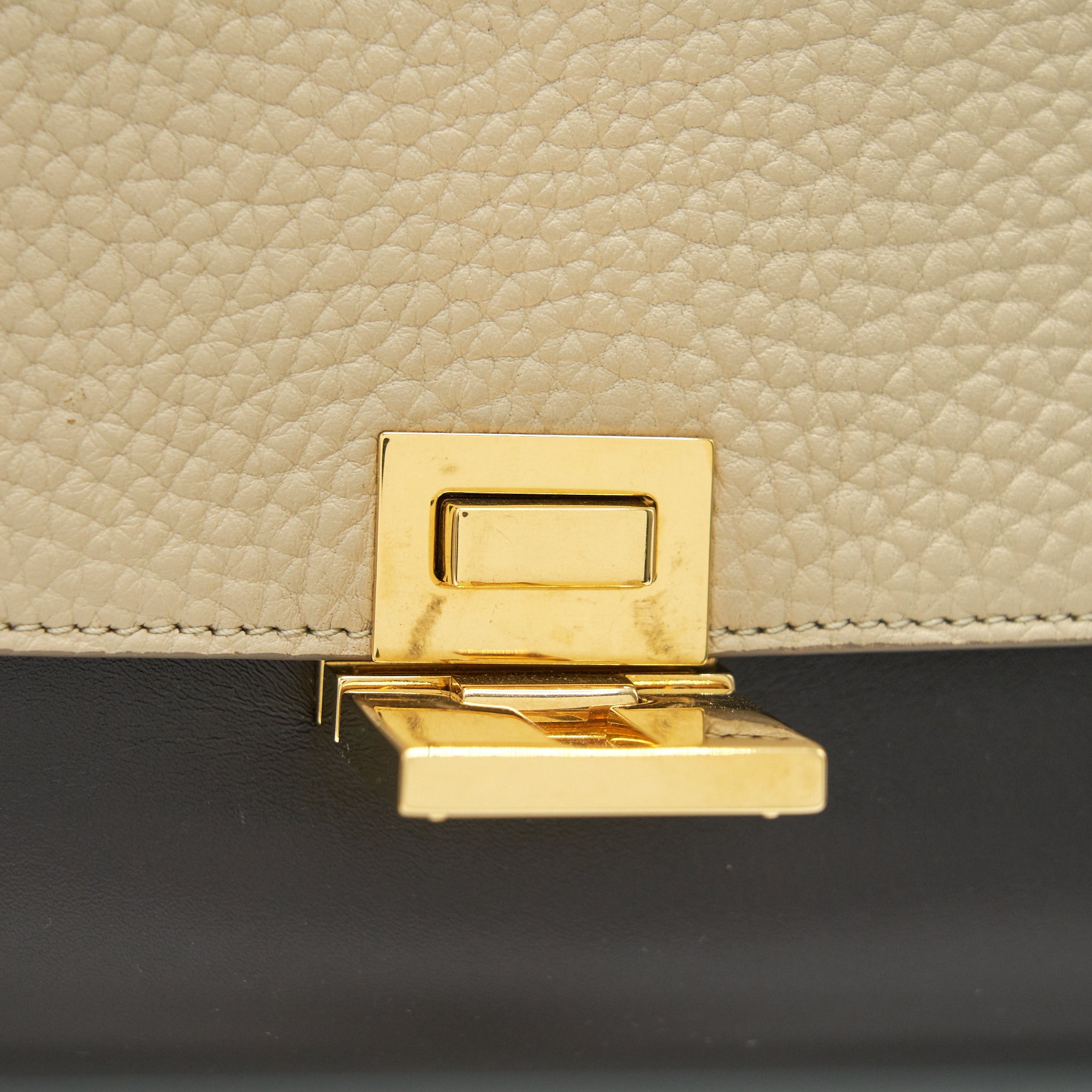 CELINE SMALL TRAPEZE BAG MULTI COLOR BEIGE/ BURGUNDY/ GREEN