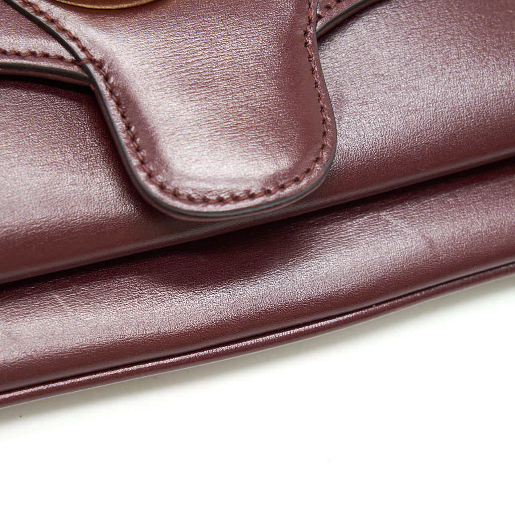 GUCCI ARLI SMALL SHOULDER BAG BURGUNDY WITH GHW