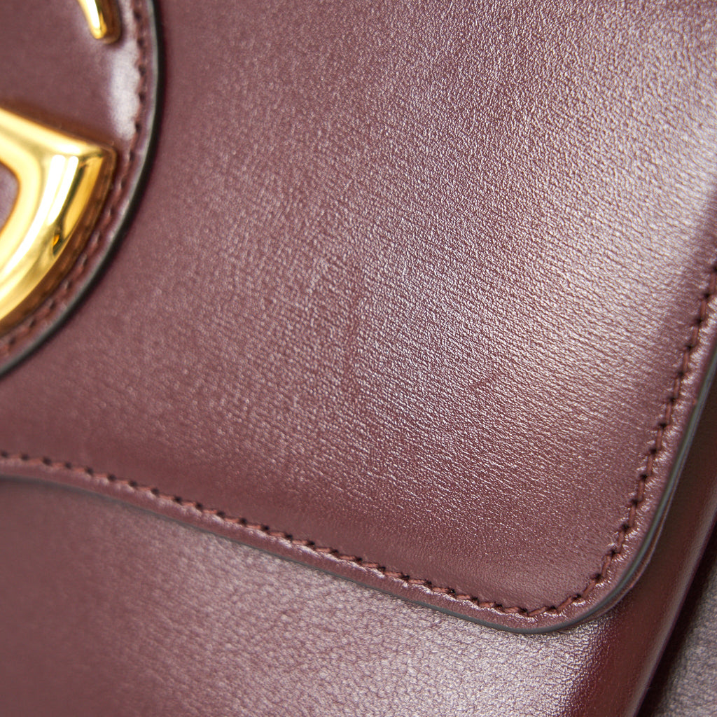 GUCCI ARLI SMALL SHOULDER BAG BURGUNDY WITH GHW