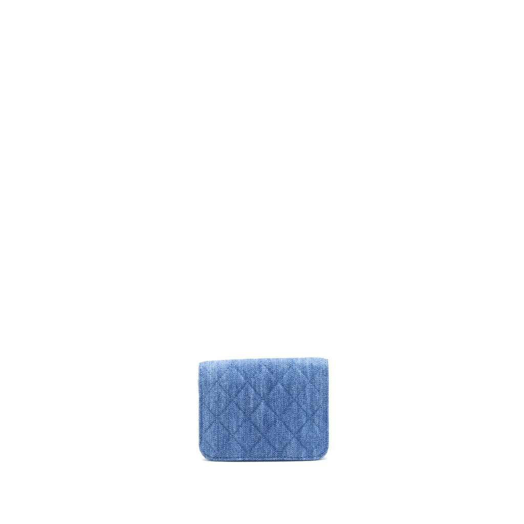 CHANEL PEARL CRUSH DENIM MINI FLAP BELT BAG GHW