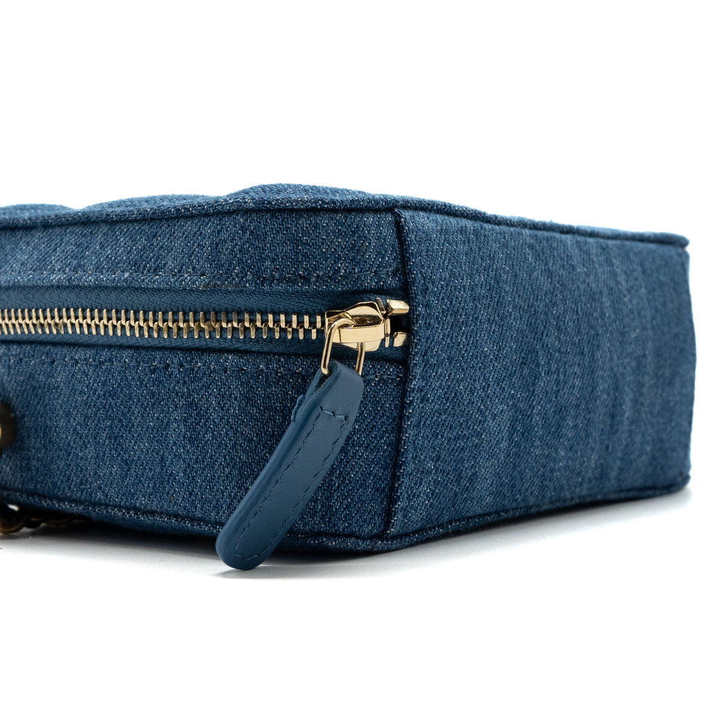 CHANEL PEARL CRUSH CAMERA BAG DENIM BLUE GHW
