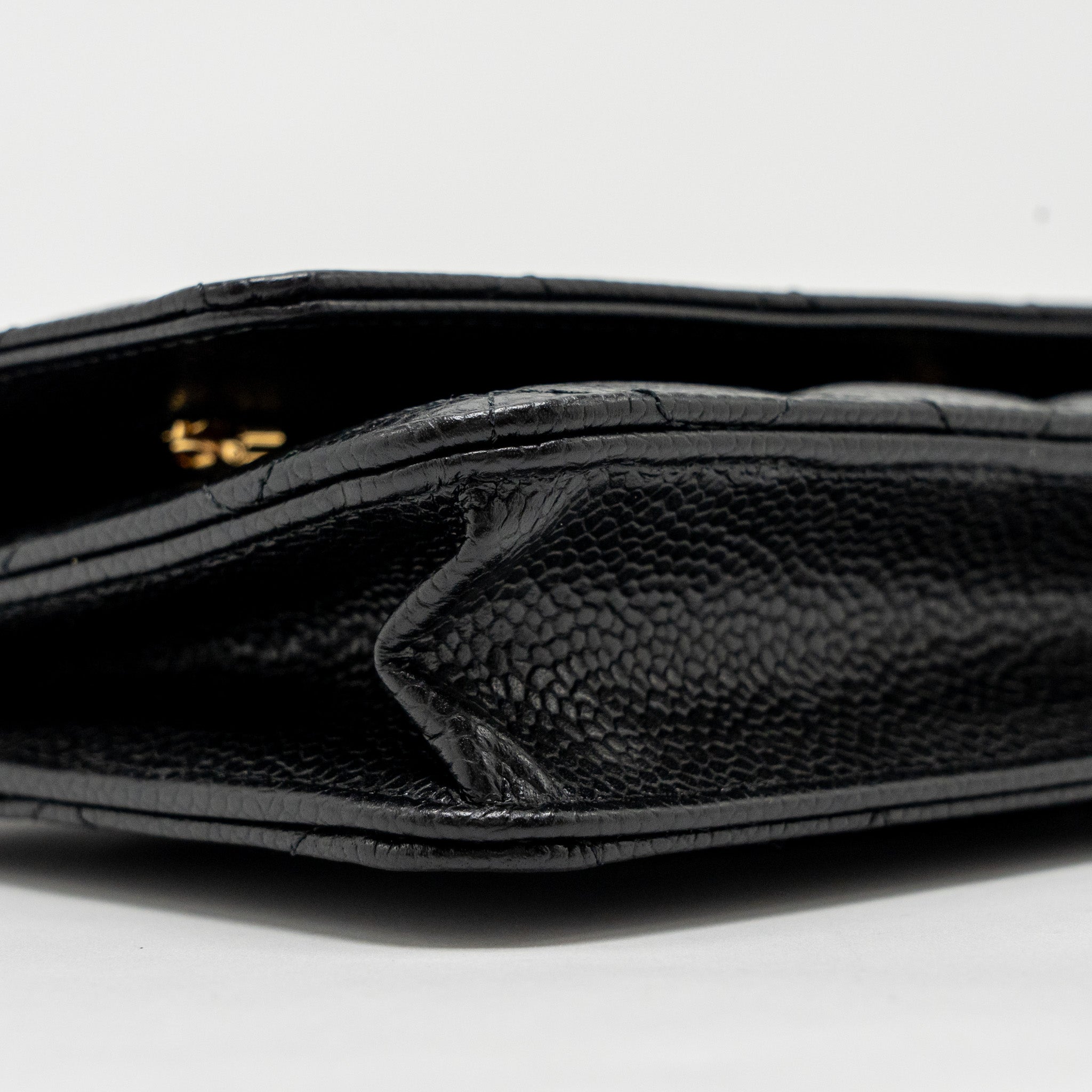 CHANEL CLASSIC WALLET ON CHAIN CAVIAR BLACK GHW (MICROCHIP)