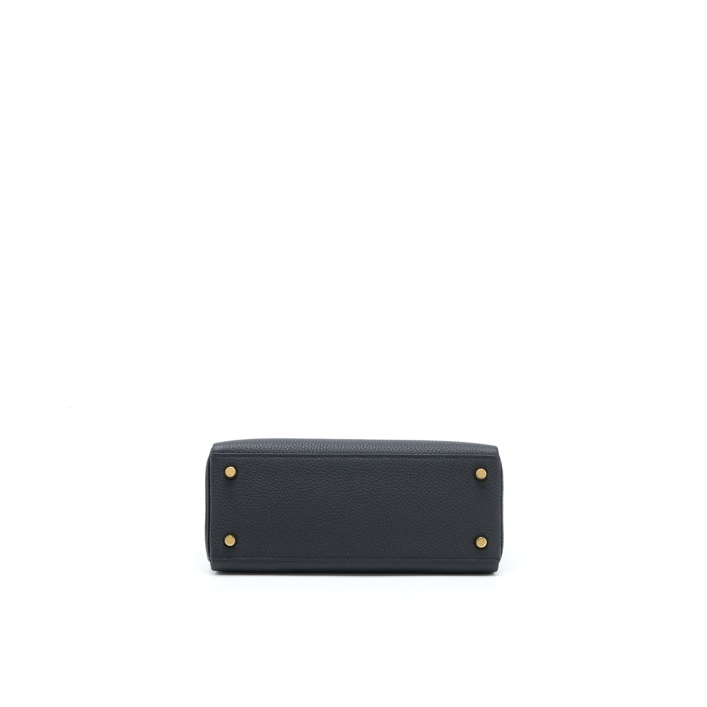 HERMES KELLY 25 TOGO BLACK GHW