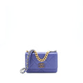 CHANEL 19 WALLET ON CHAIN LAMBSKIN PURPLE WITH GOLD/SILVER HARDWARE