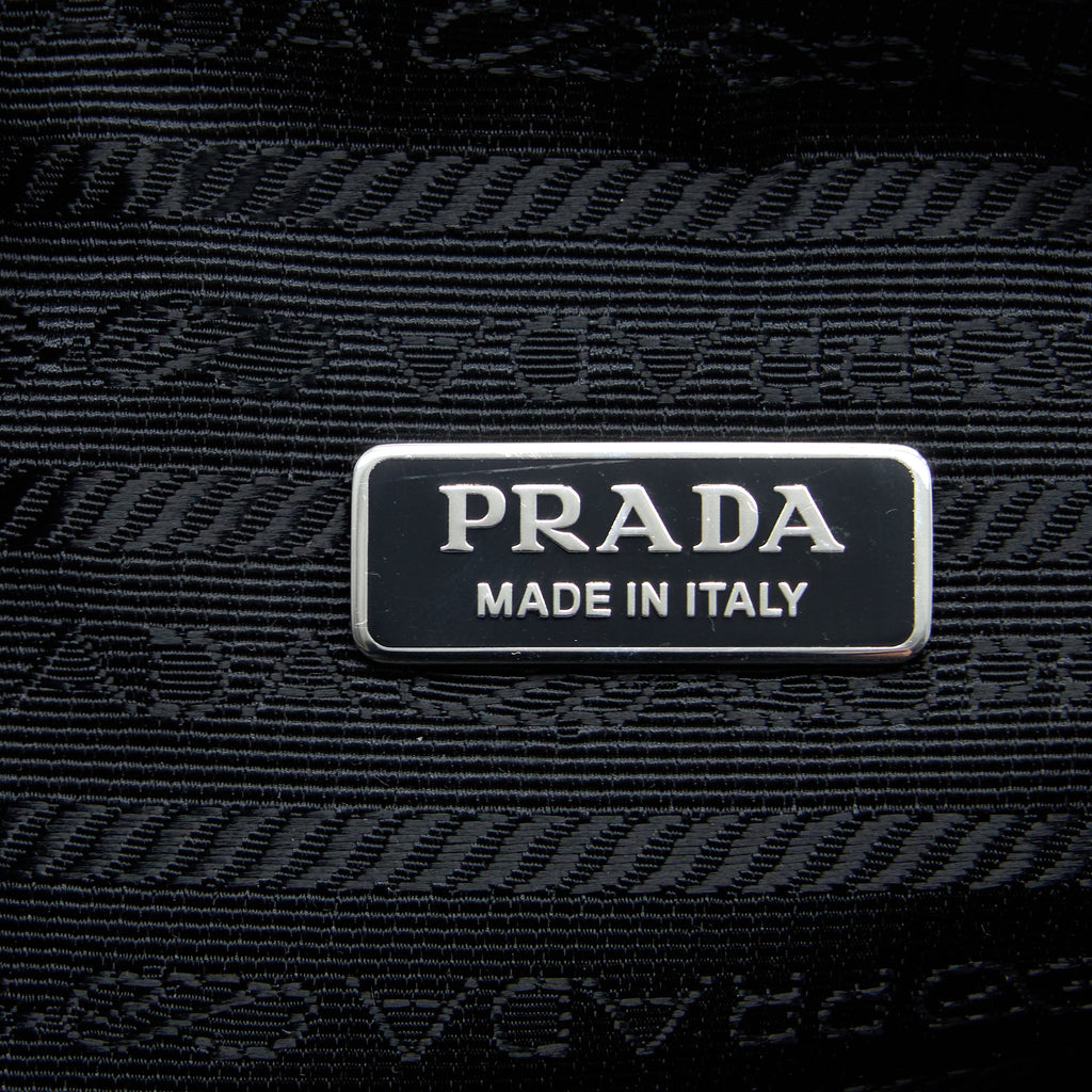 PRADA TRIANGLE SHOULDER BAG LEATHER BLACK SHW