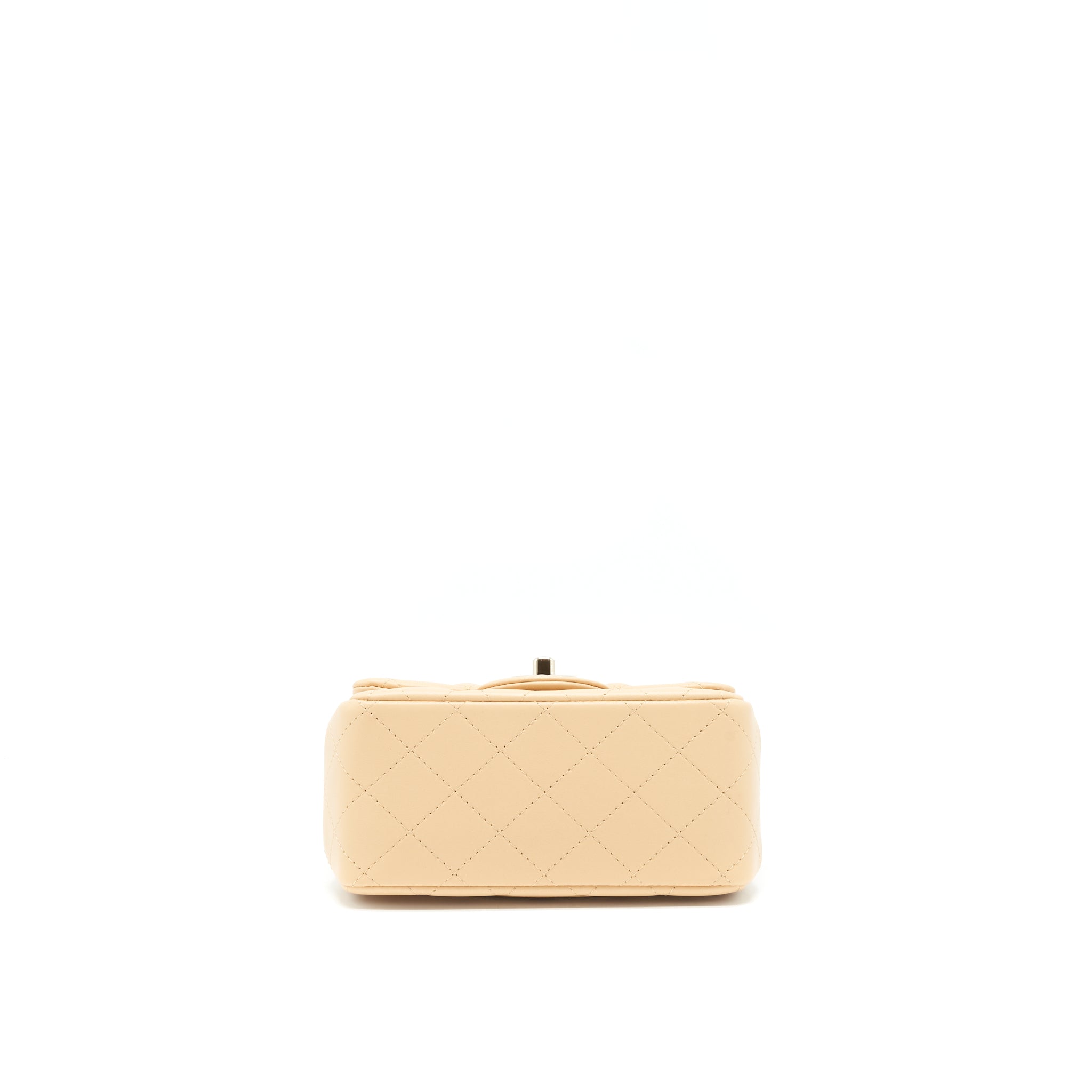 CHANEL 22C MINI SQUARE FLAP BAG LAMBSKIN BEIGE LGHW(MICROCHIP)
