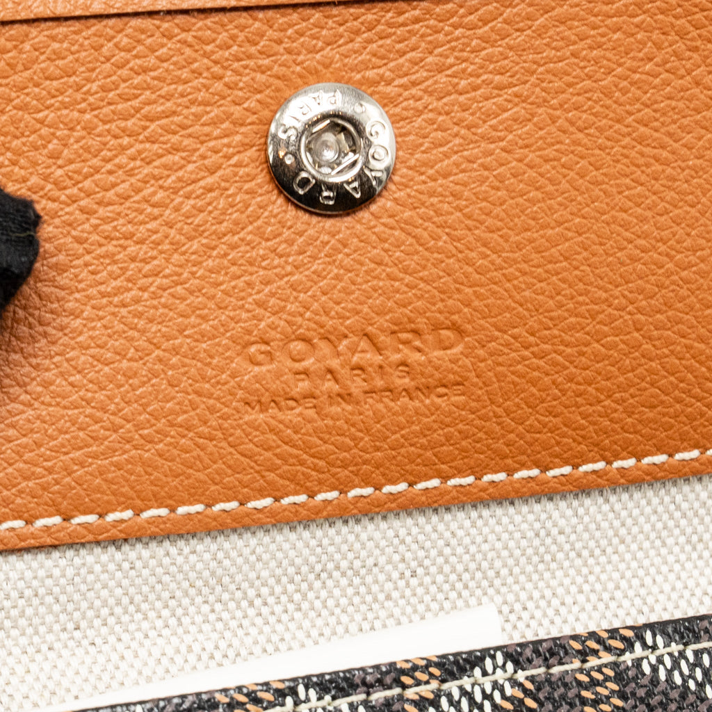 GOYARD SAINT LOUIS GM TOTE BAG GOYARDINE CANVAS/LEATHER BLACK/BROWN SHW