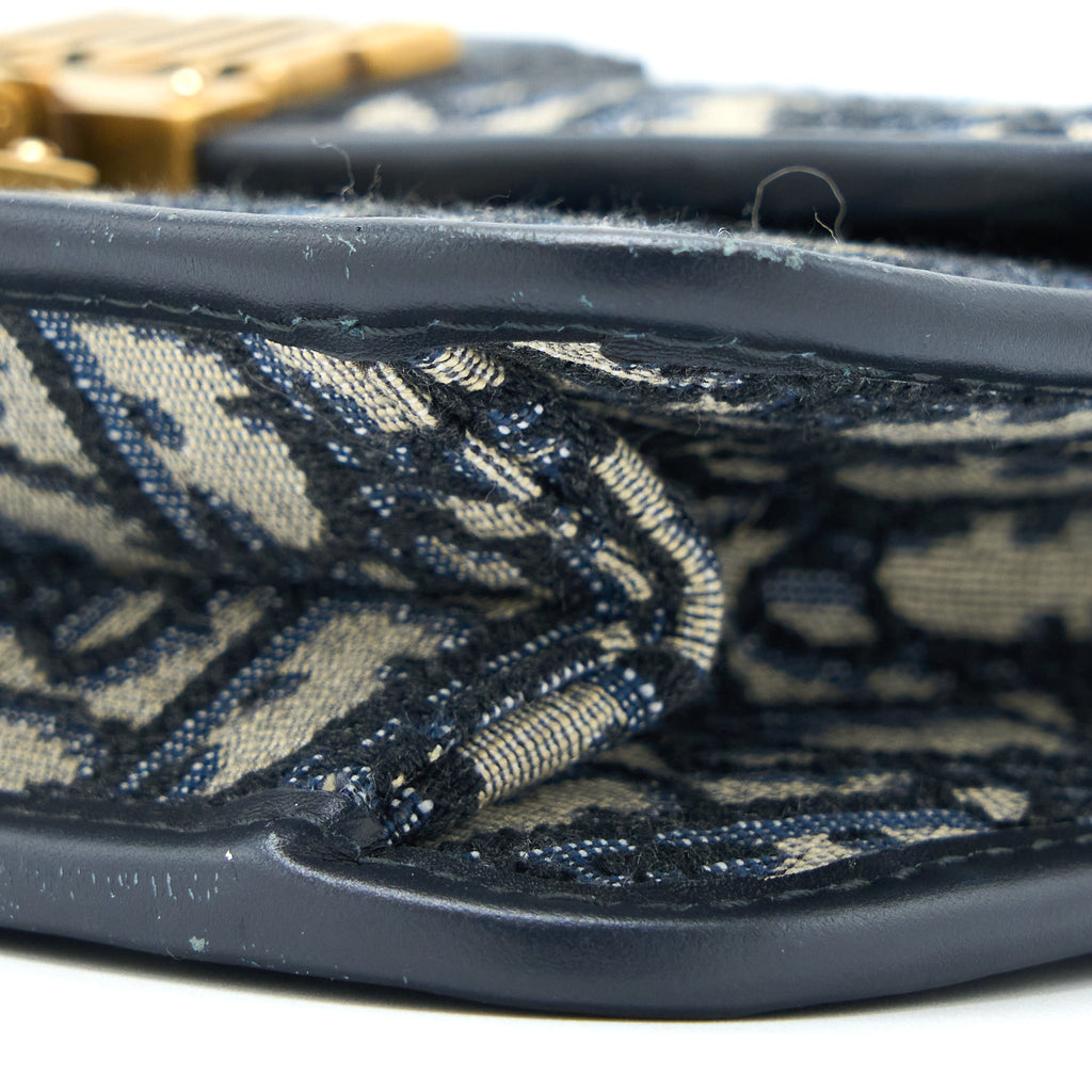 DIOR ADDICT FLAP BAG BLUE DIOR OBLIQUE JACQUARD GHW