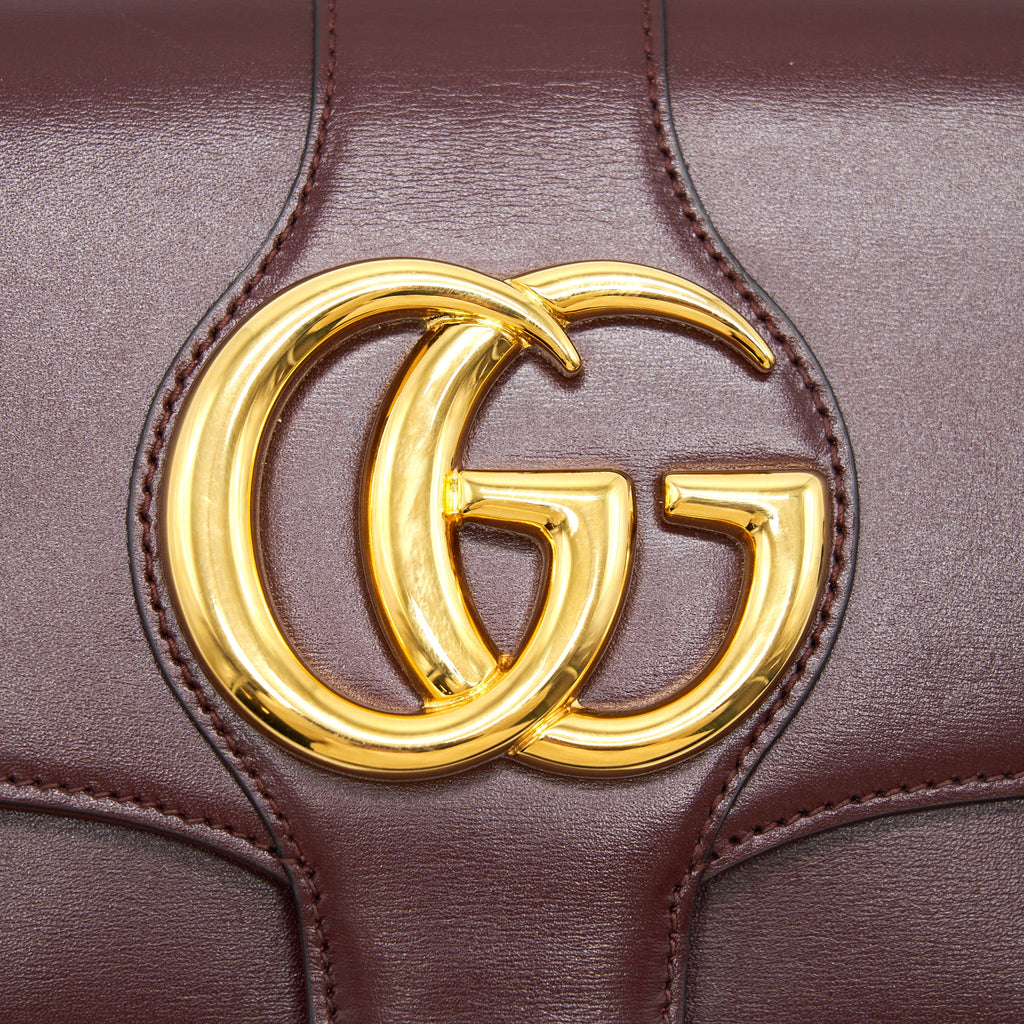 GUCCI ARLI SMALL SHOULDER BAG BURGUNDY WITH GHW