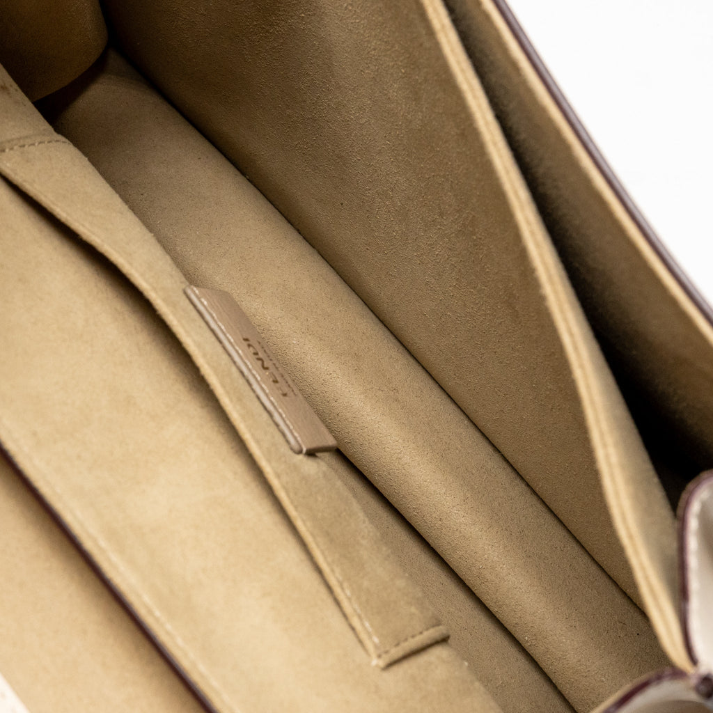 FENDI KAN I FLAP BAG CALFSKIN LEATHER CREAM WHITE LGHW