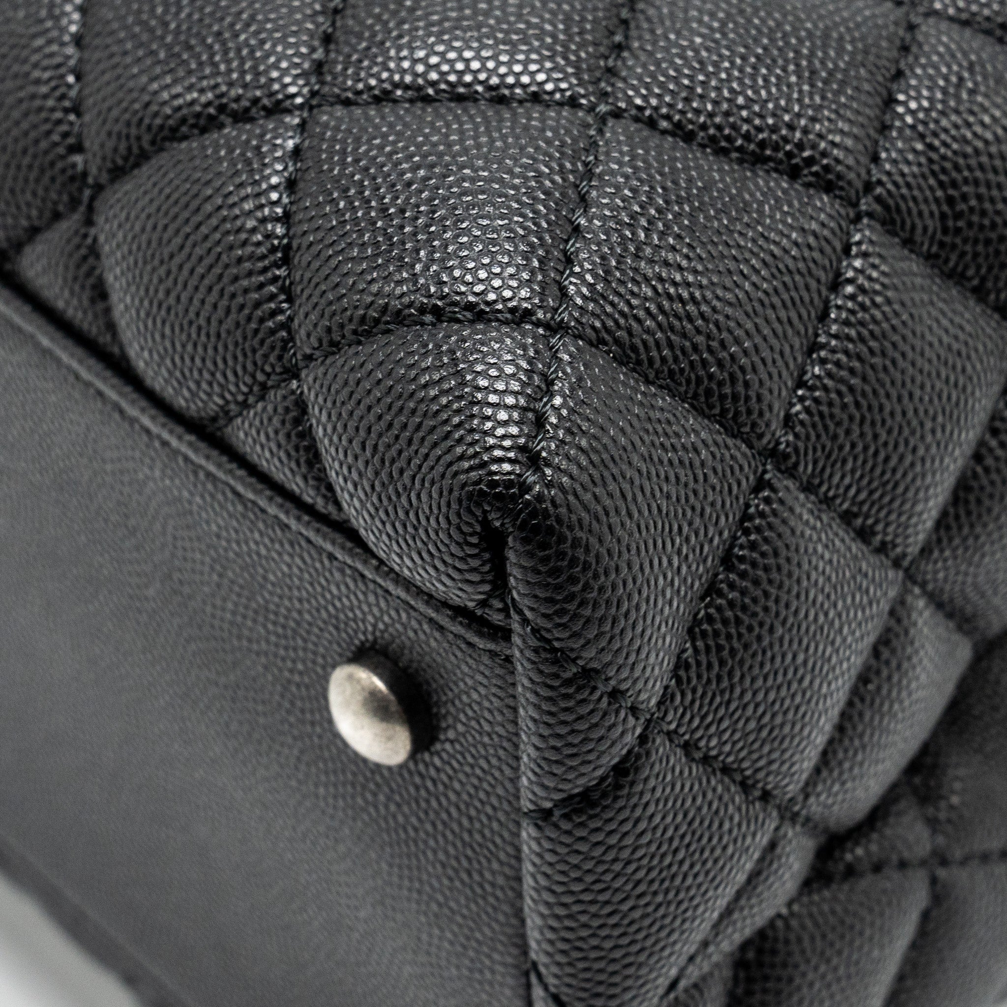 CHANEL LARGE COCO HANDLE CAVIAR BLACK RUTHENIUM HARDWARE