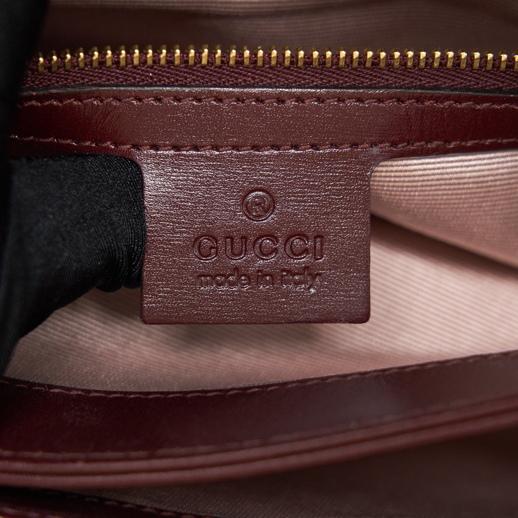 GUCCI ARLI SMALL SHOULDER BAG BURGUNDY WITH GHW
