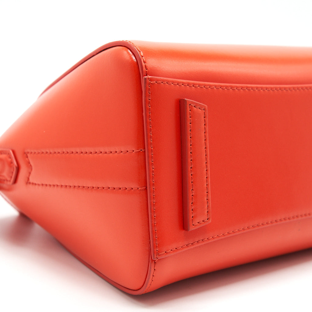 GIVENCHY MINI ANTIGONA BAG ORANGE SHW BOX CALF SKIN