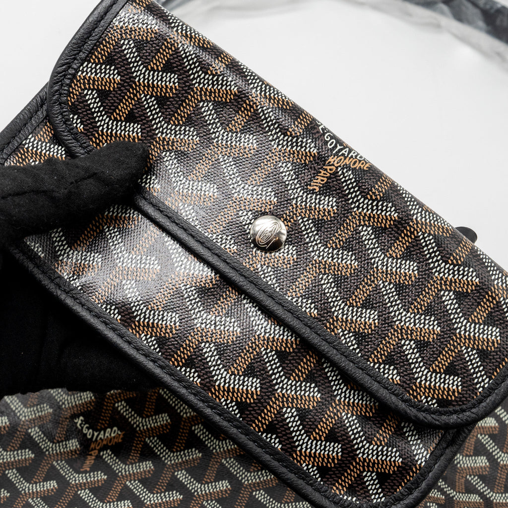 GOYARD BOHEME HOBO BAG GOYARDLINE CANVAS BLACK SHW