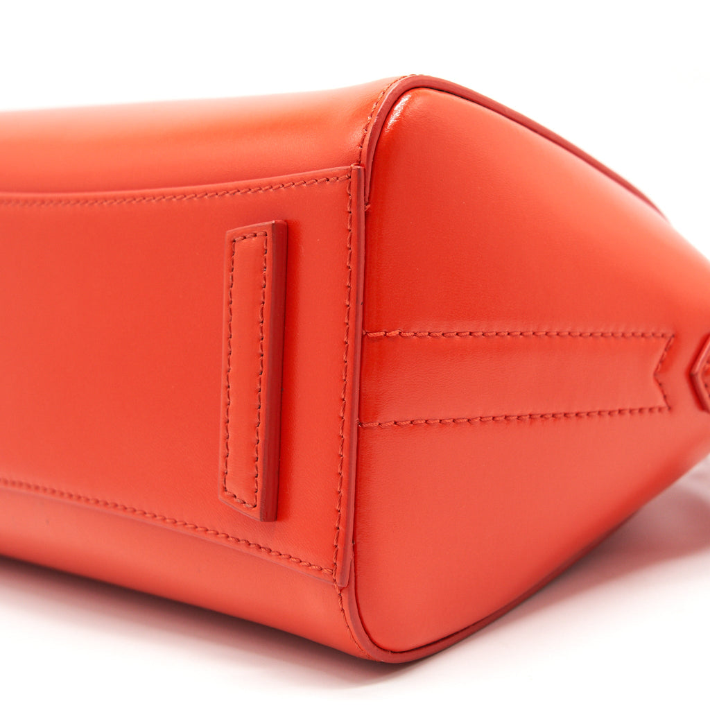 GIVENCHY MINI ANTIGONA BAG ORANGE SHW BOX CALF SKIN