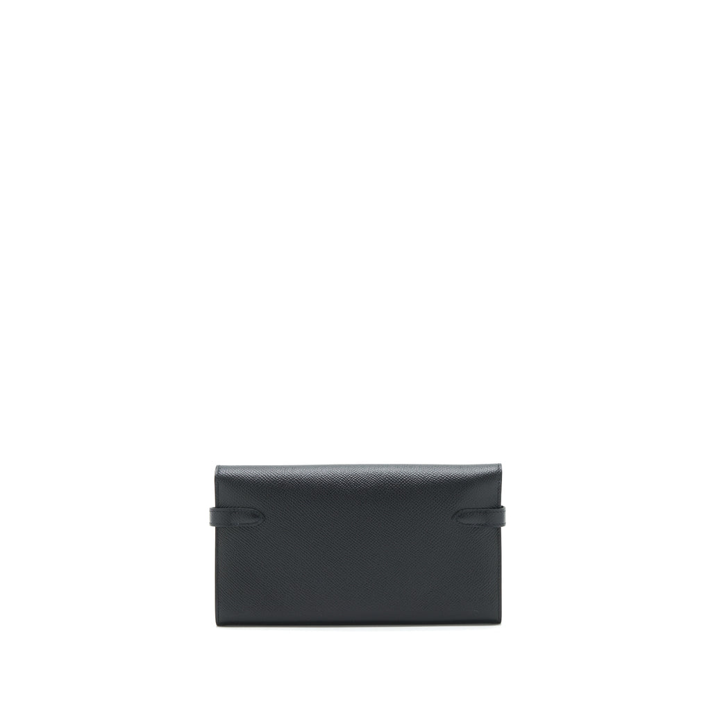 HERMES CLASSIC KELLY LONG WALLET EPSOM BLACK GHW