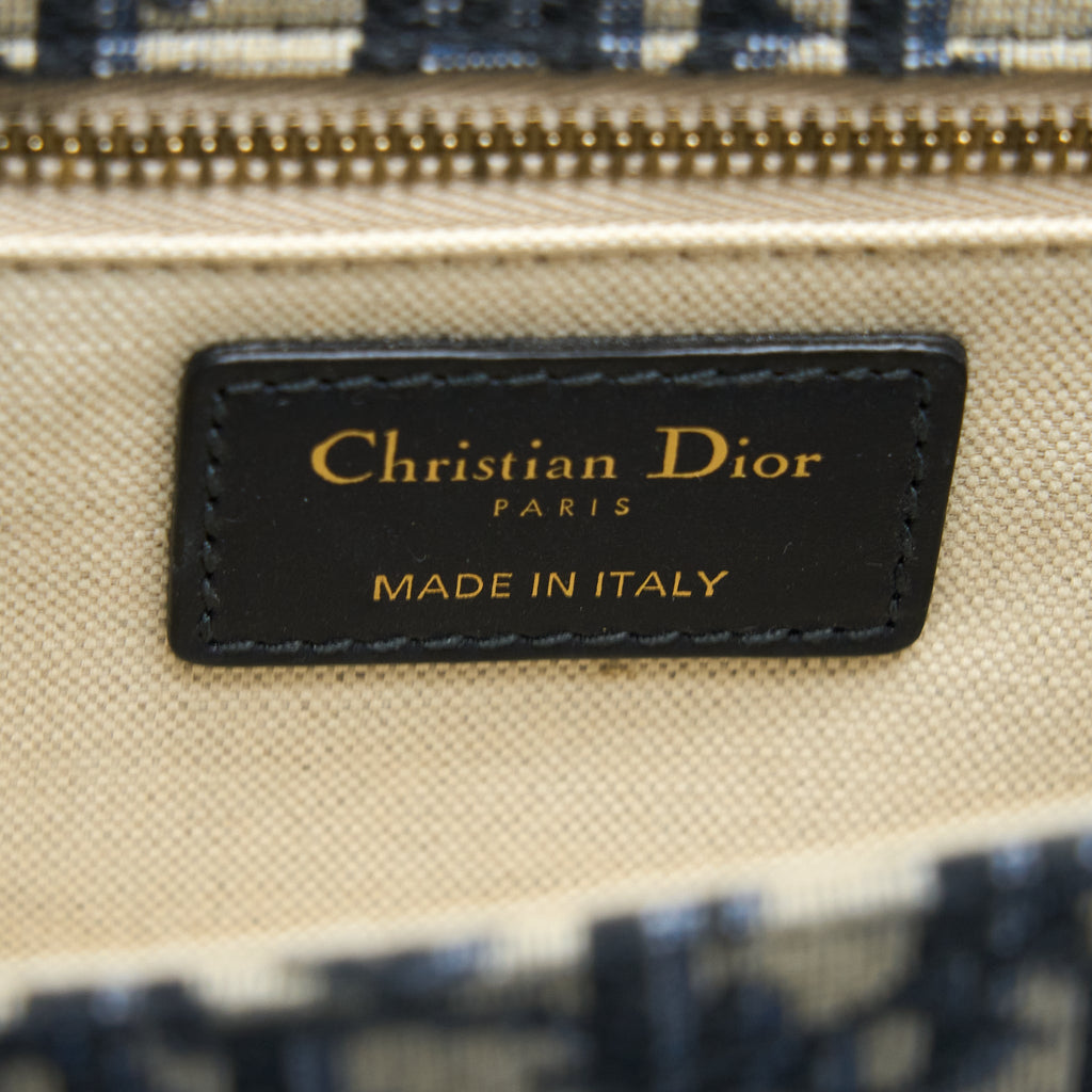 DIOR ADDICT FLAP BAG BLUE DIOR OBLIQUE JACQUARD GHW