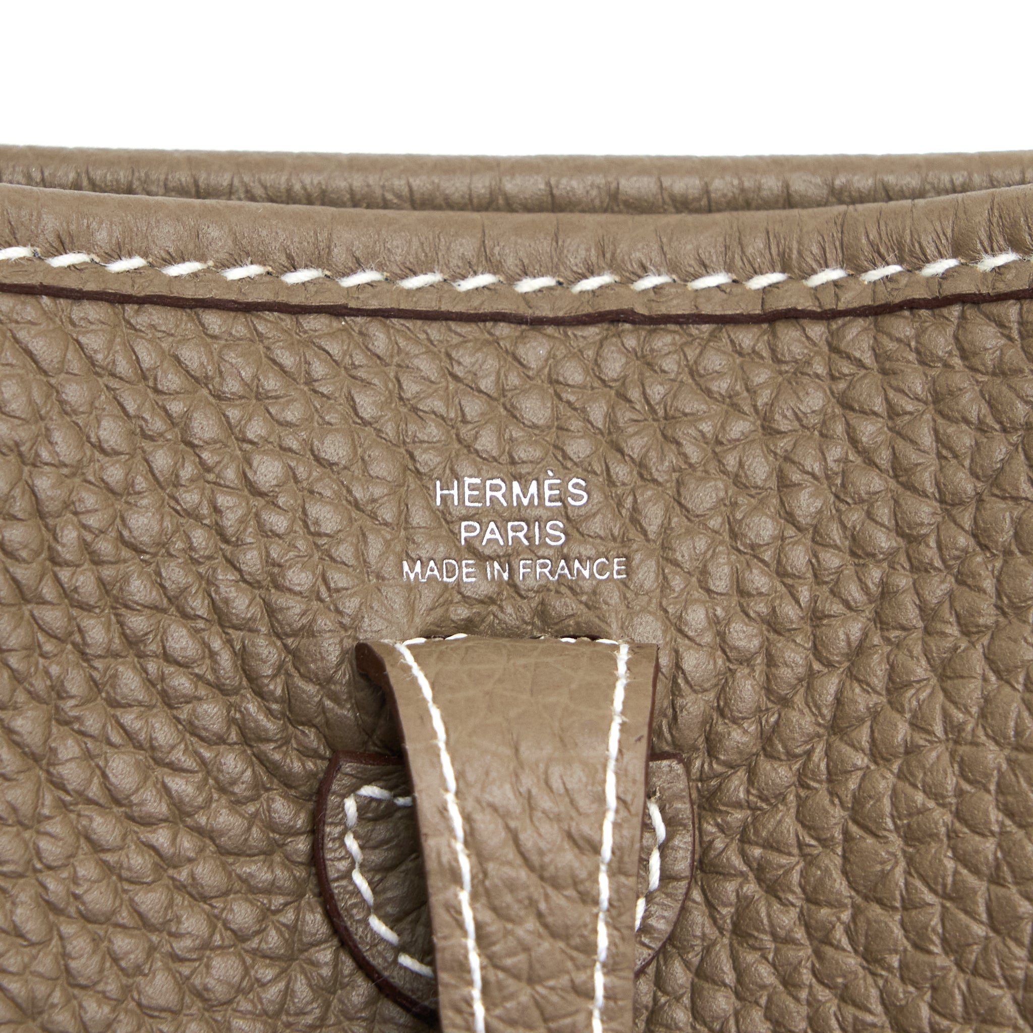 HERMES MINI EVELYNE CLEMENCE ETOUPE/BLUE INDIGO SHW