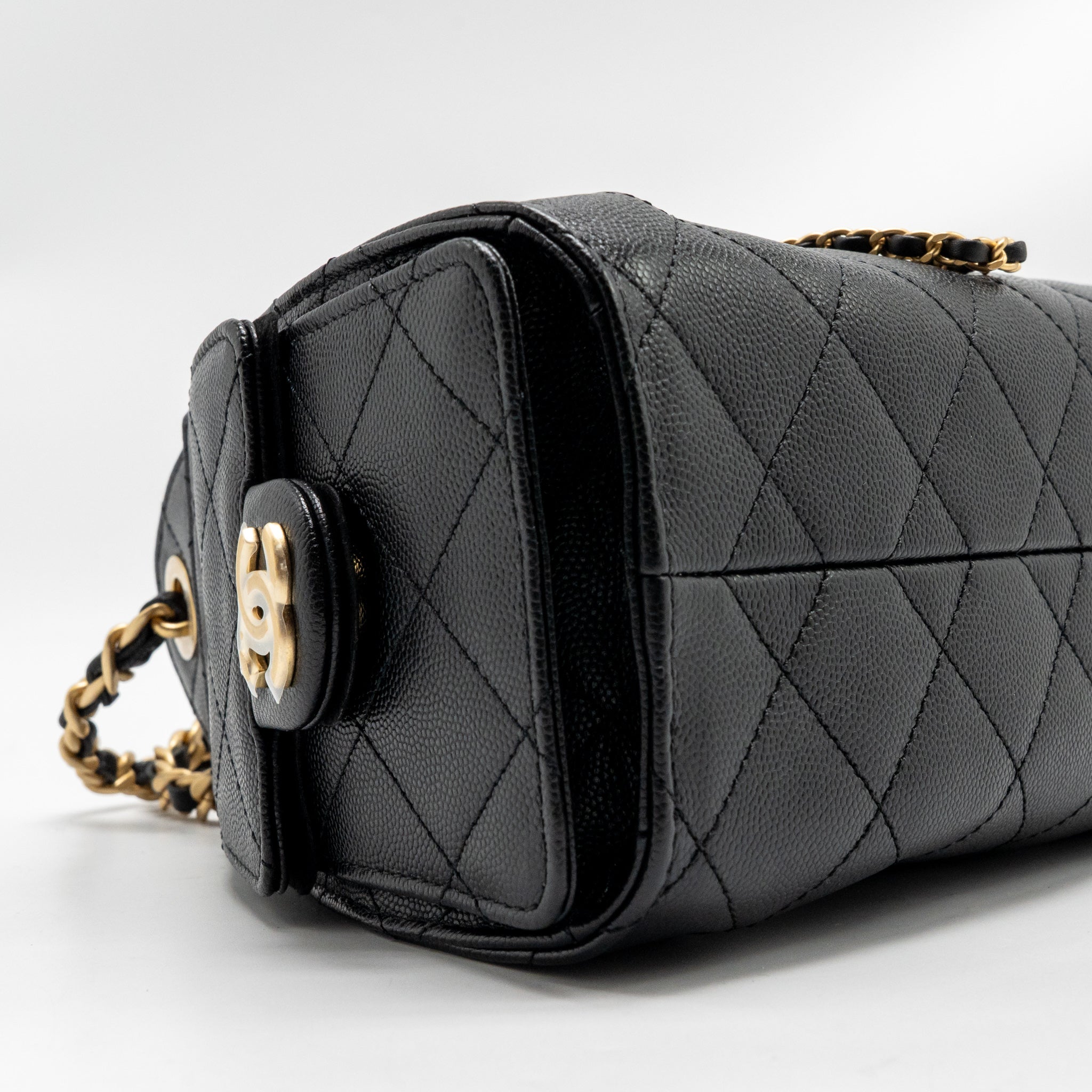 CHANEL MINI 25 BAG CAVIAR BLACK GHW (MICROCHIP)