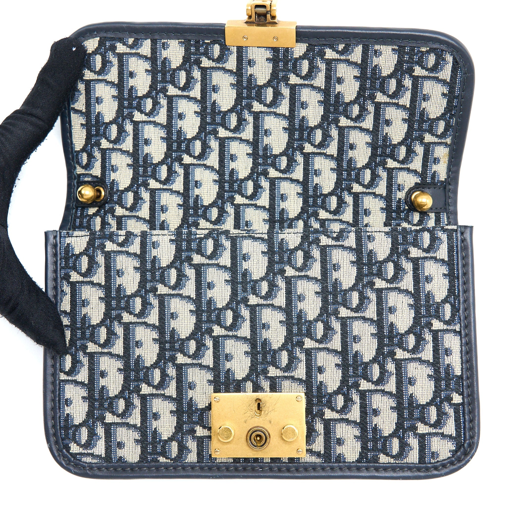 DIOR ADDICT FLAP BAG BLUE DIOR OBLIQUE JACQUARD GHW