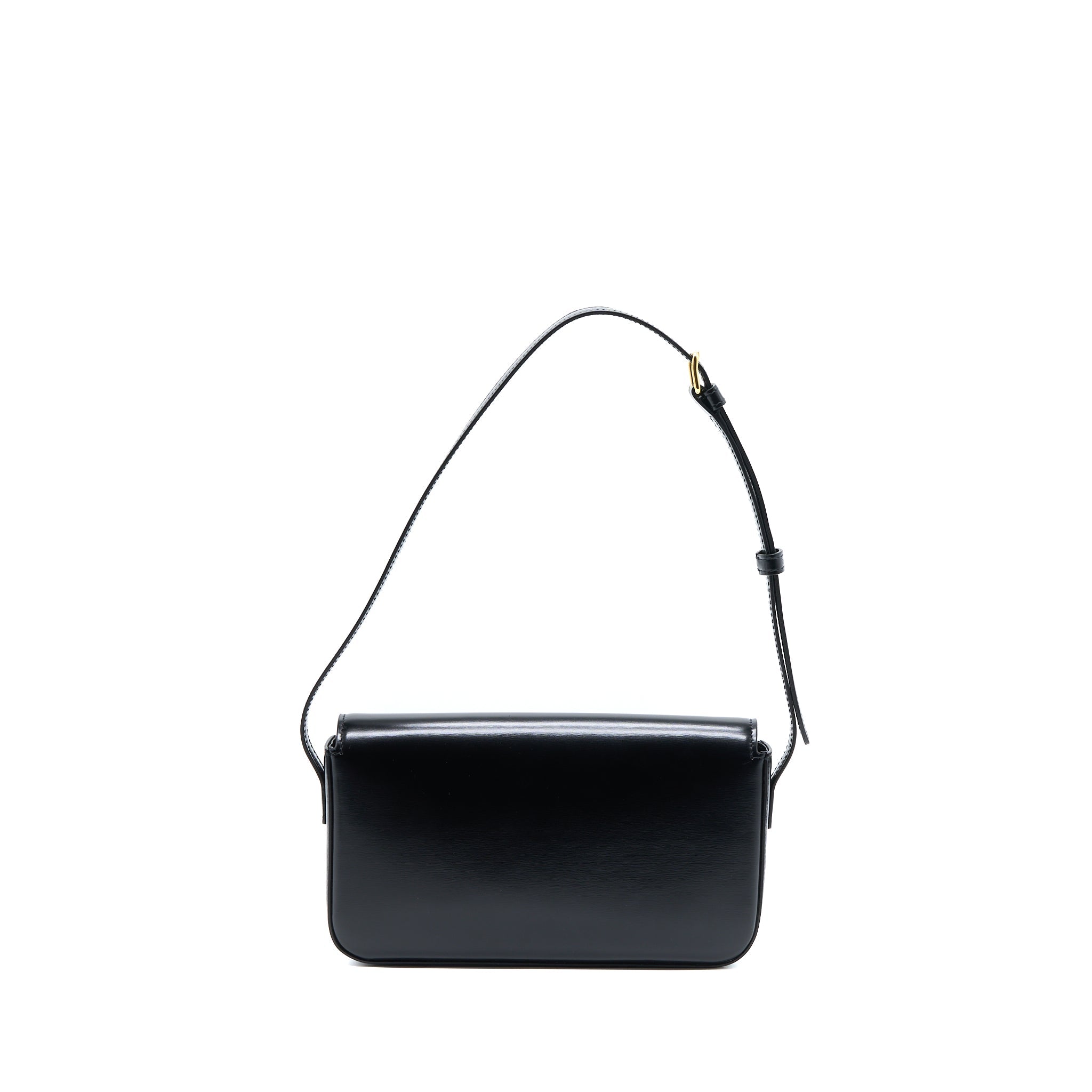 CELINE TRIOMPHE SHOULDER BAG CALFSKIN BLACK GHW