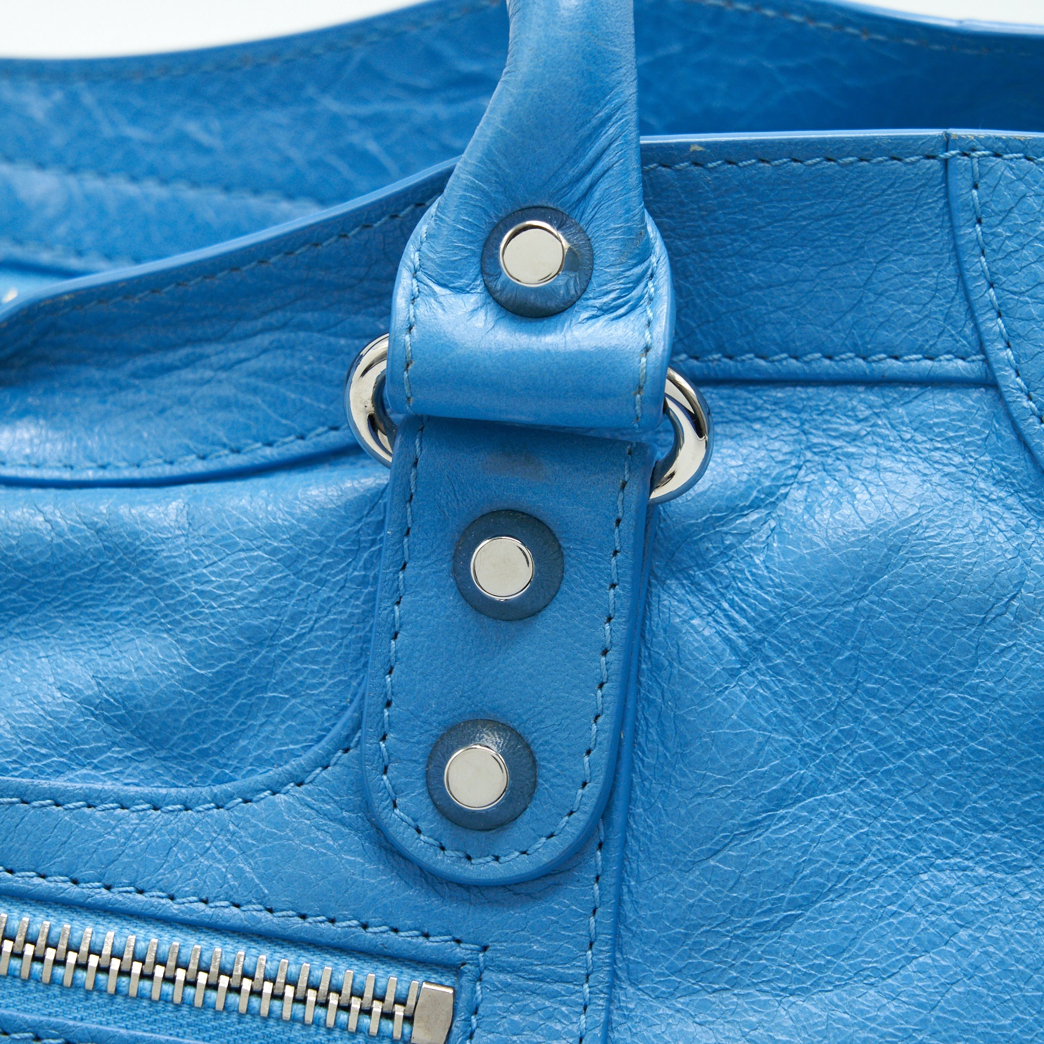BALENCIAGA CITY BAG IN BLUE WITH SHW