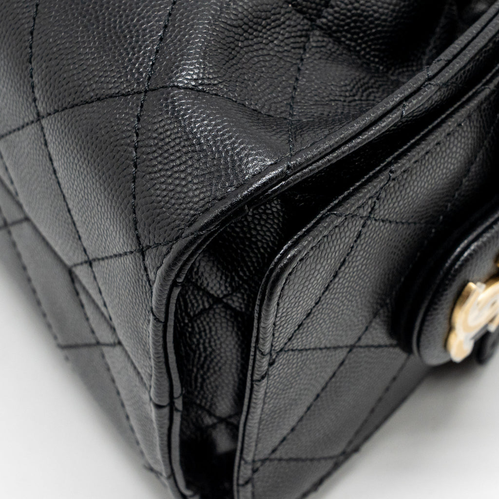 CHANEL MINI 25 BAG CAVIAR BLACK GHW (MICROCHIP)