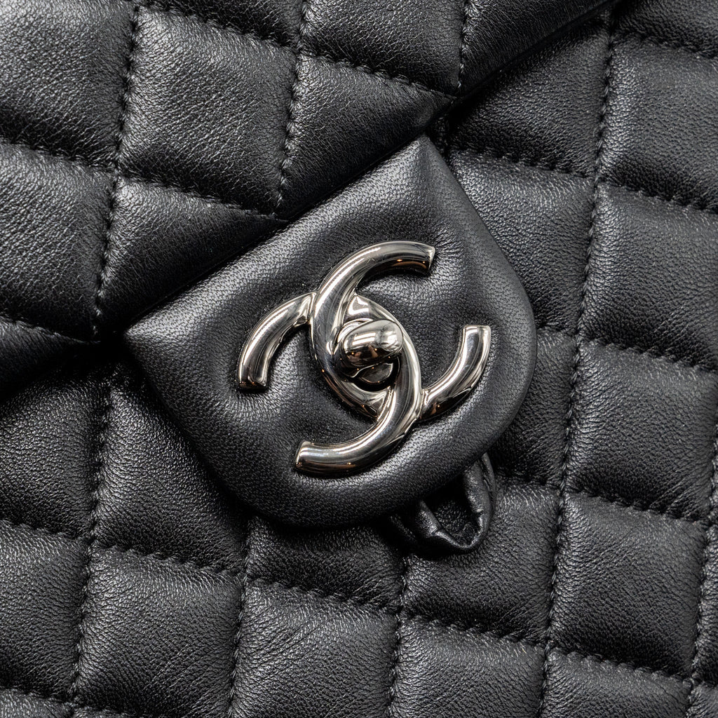 CHANEL SMALL URBAN SPIRIT BACKPACK LAMBSKIN BLACK WITH BLACK HARDWARE