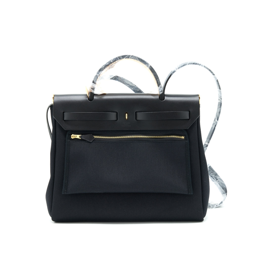 HERMES HERBAG ZIP 31 BAG BLACK GHW