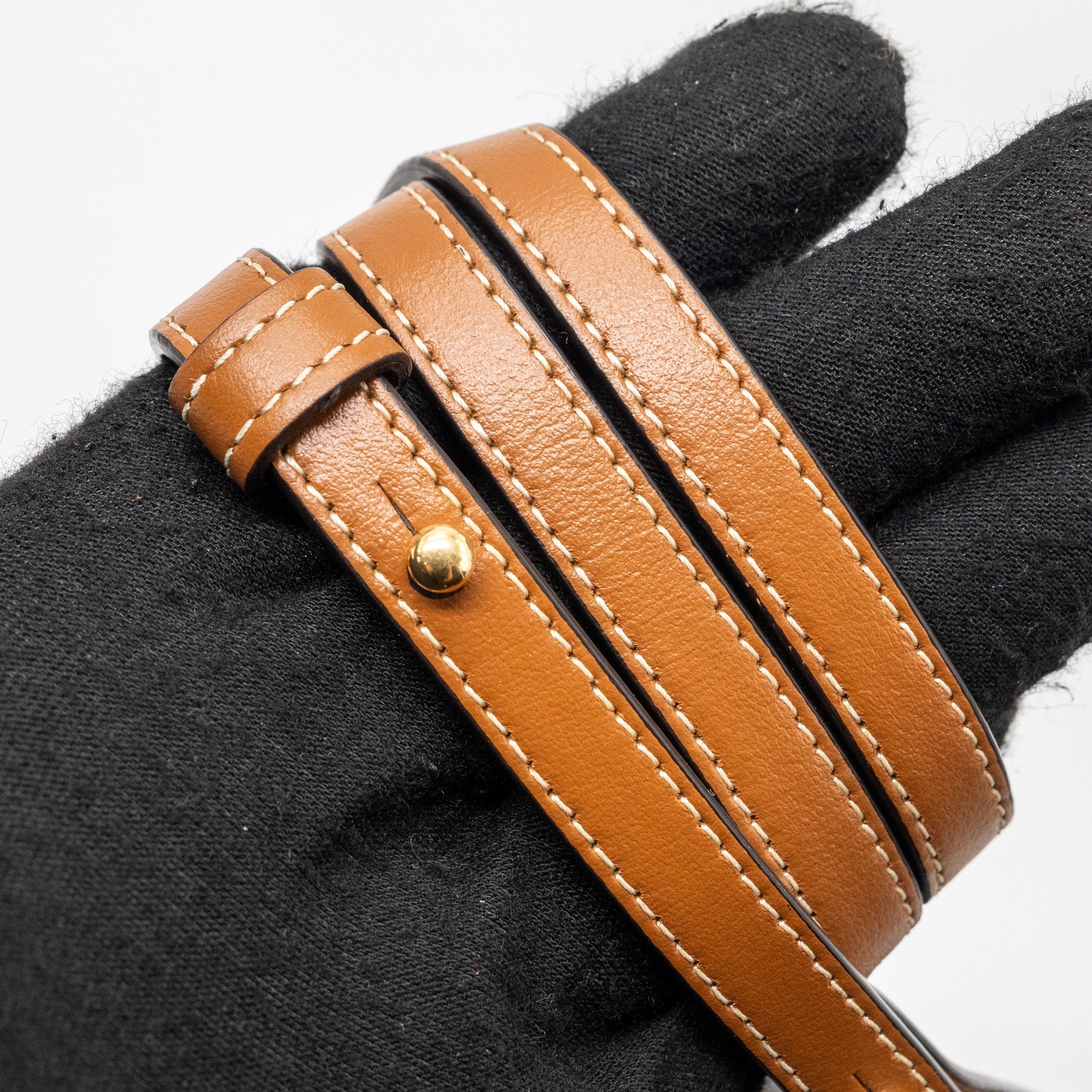 CELINE WALLET ON STRAP TRIOMPHE CANVAS / LEATHER TAN GHW