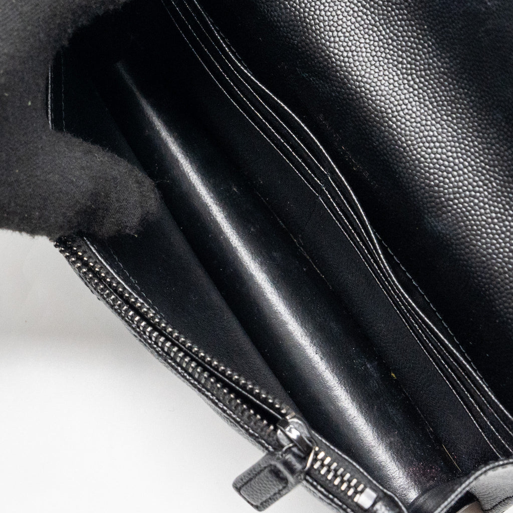 SAINT LAURENT/YSL ENVELOPE CHAIN WALLET CALFSKIN BLACK / BLACK HARDWARE