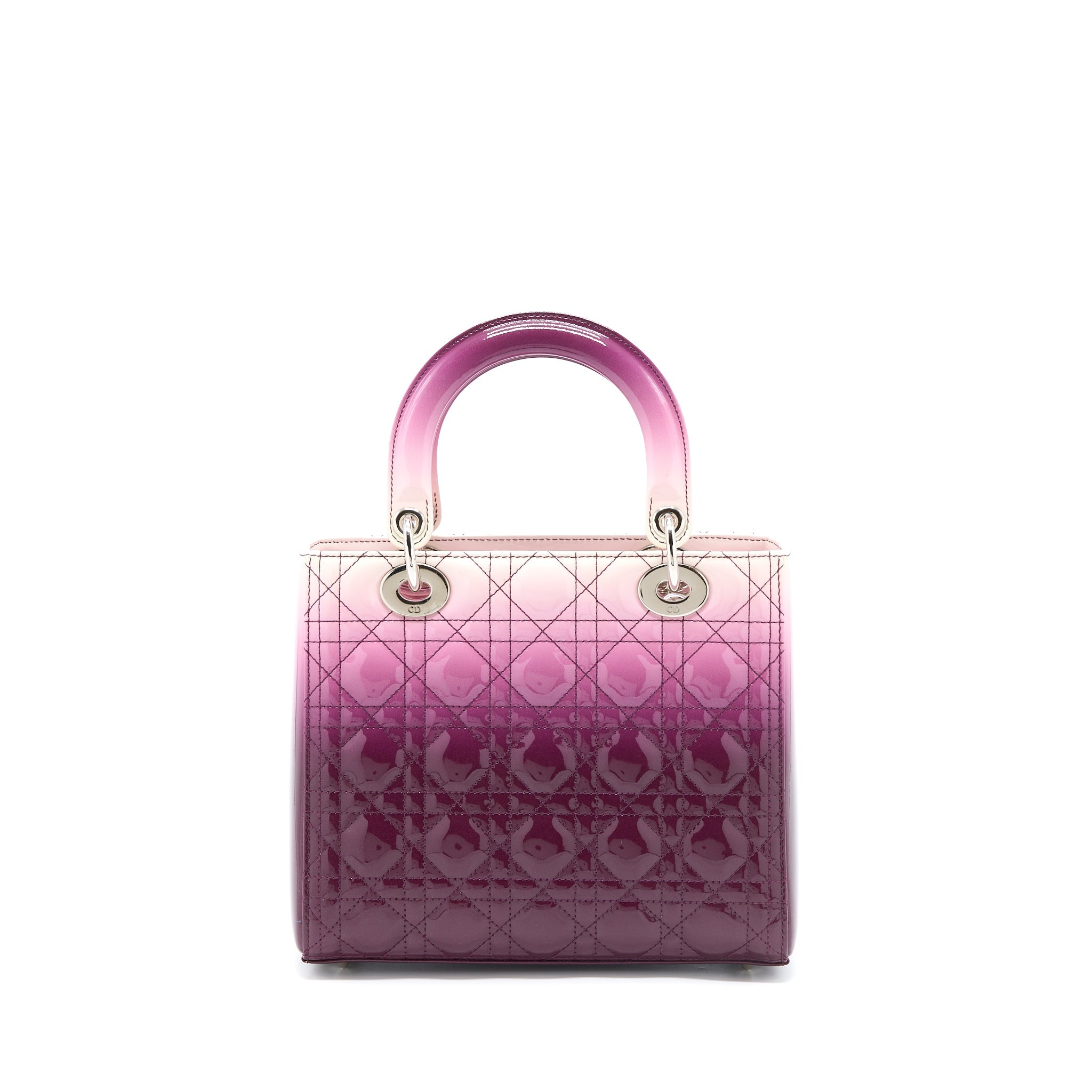 DIOR MEDIUM LADY DIOR PATENT WHITE/PURPLE SHW