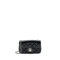 CHANEL SUPER MINI RECTANGULAR FLAP BAG PATENT BLACK SHW