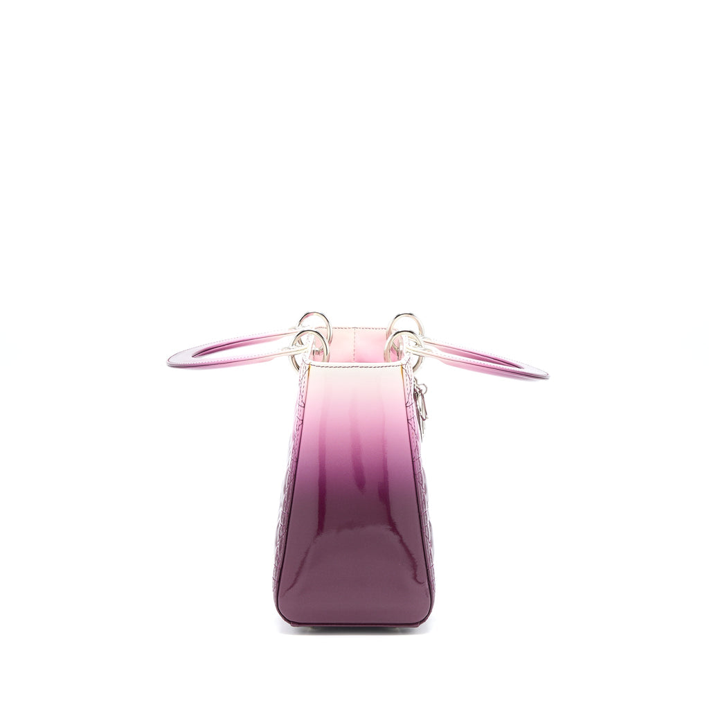 DIOR MEDIUM LADY DIOR PATENT WHITE/PURPLE SHW