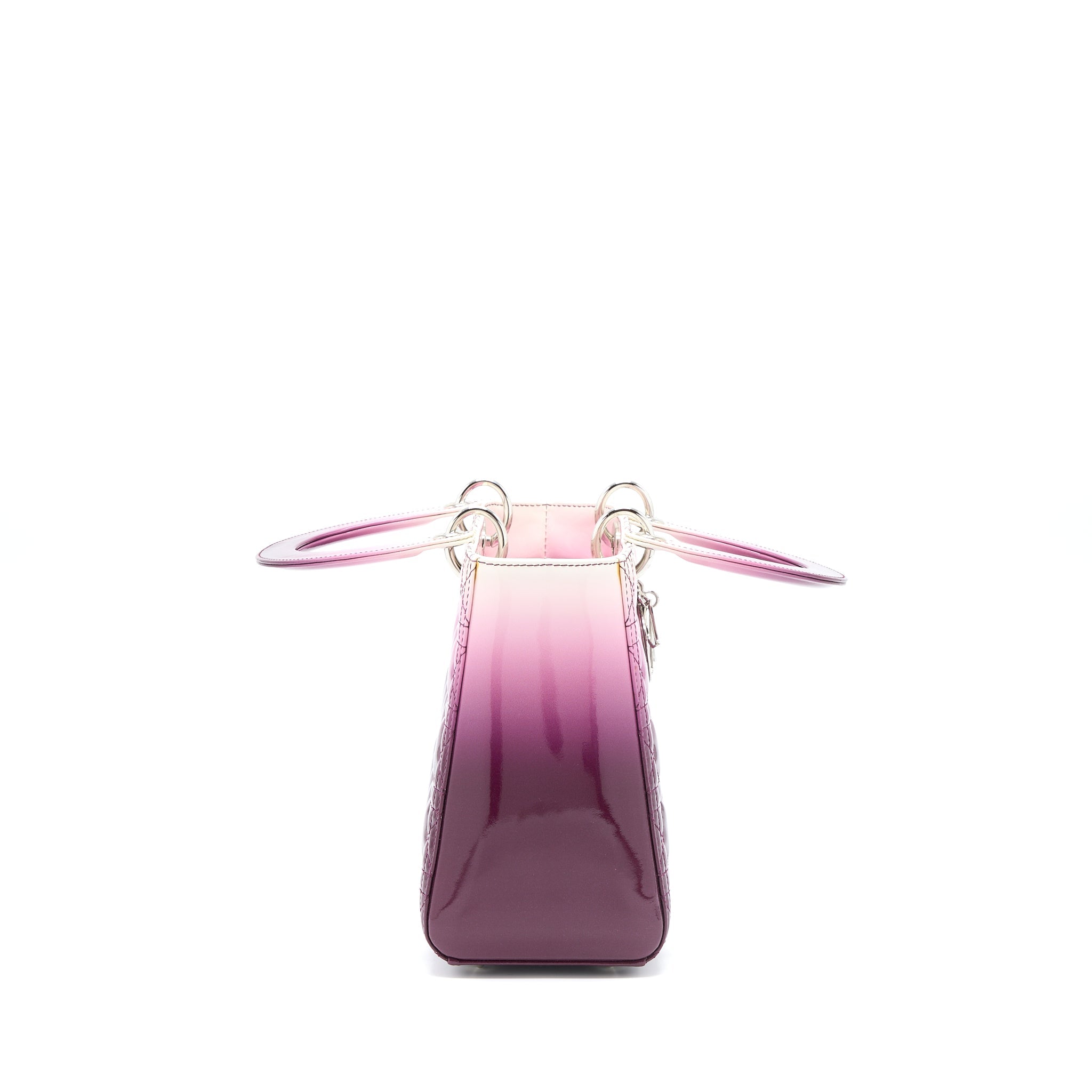 DIOR MEDIUM LADY DIOR PATENT WHITE/PURPLE SHW