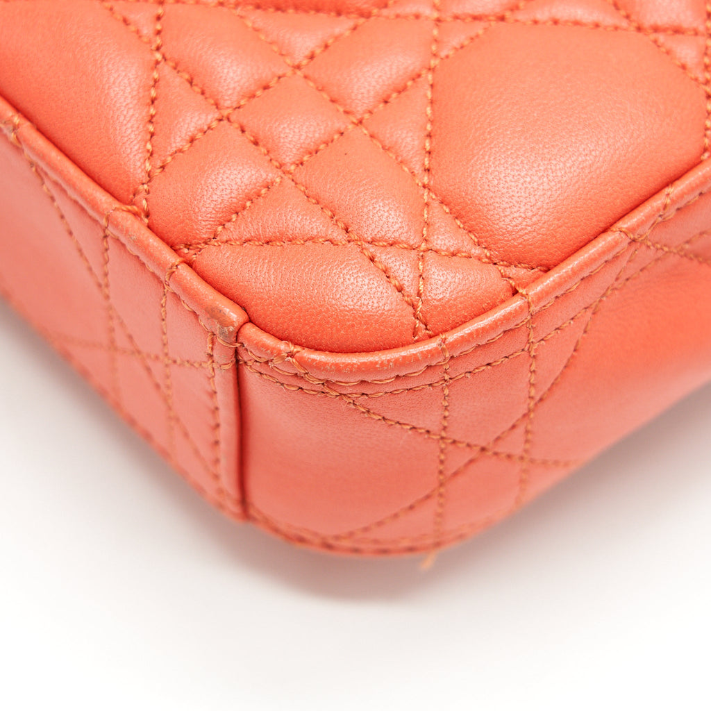 CHRISTIAN DIOR SMALL MISS DIOR FLAP BAG IN CORAL SHW