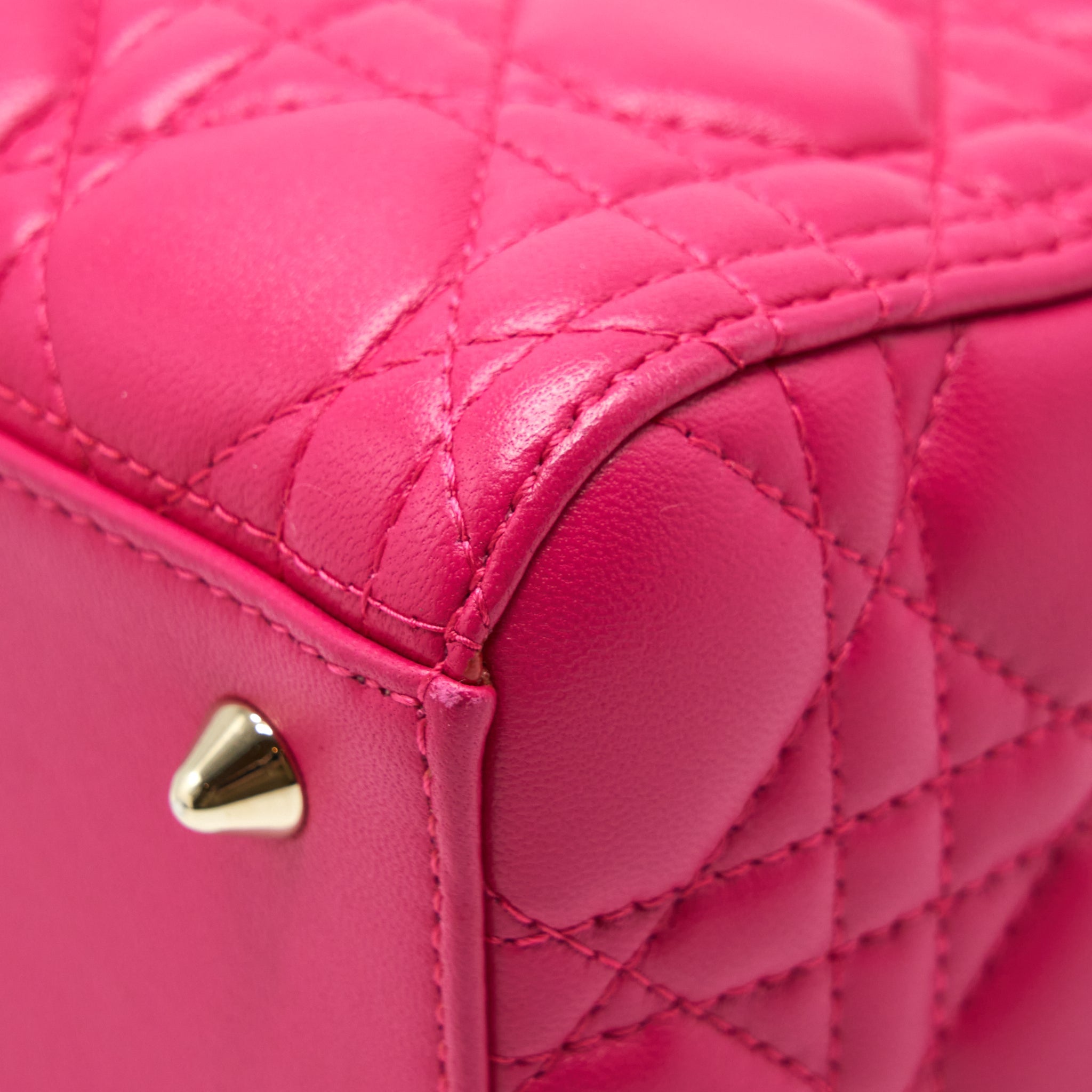 DIOR LADY DIOR MEDIUM LAMBSKIN PINK GHW