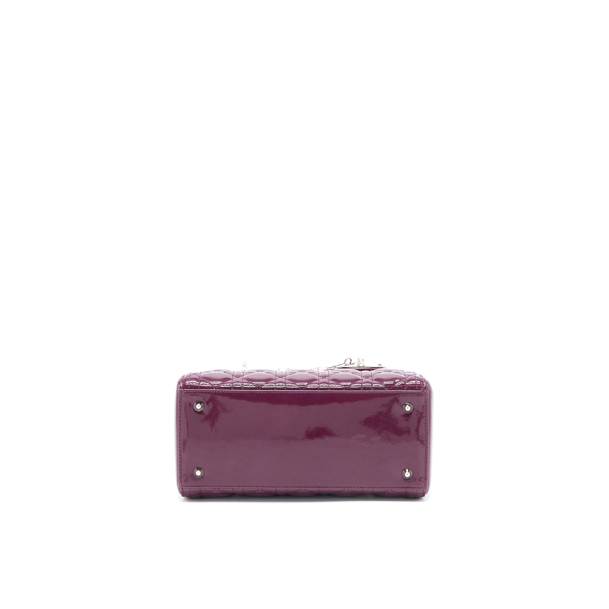 DIOR MEDIUM LADY DIOR PATENT WHITE/PURPLE SHW